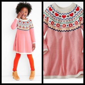 Hanna Andersson Fair Isle Sweater Dress Size 130